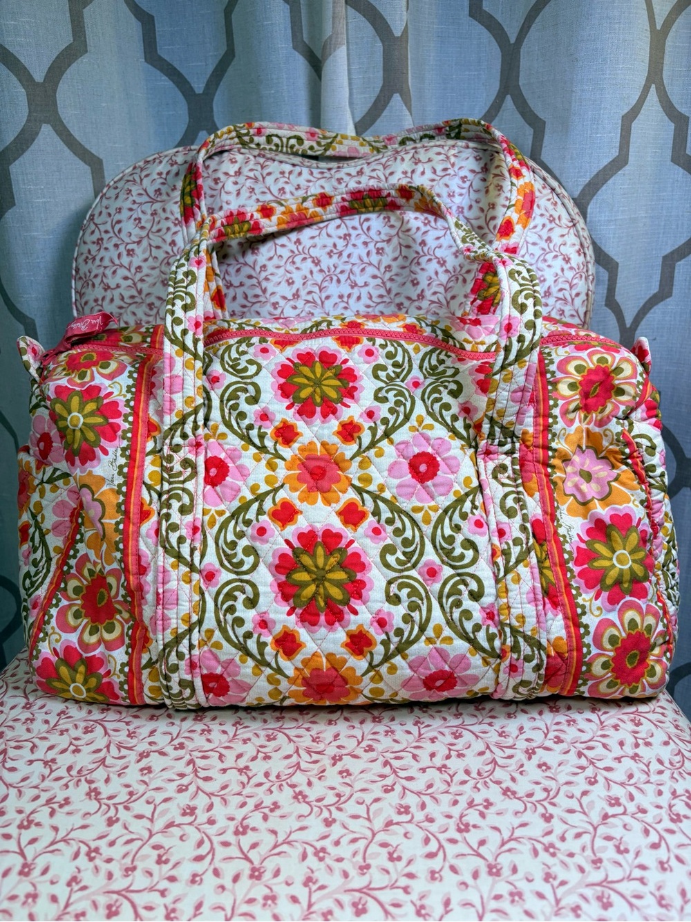 Vera Bradley Quilted Folkloric Floral Travel Small Duffel